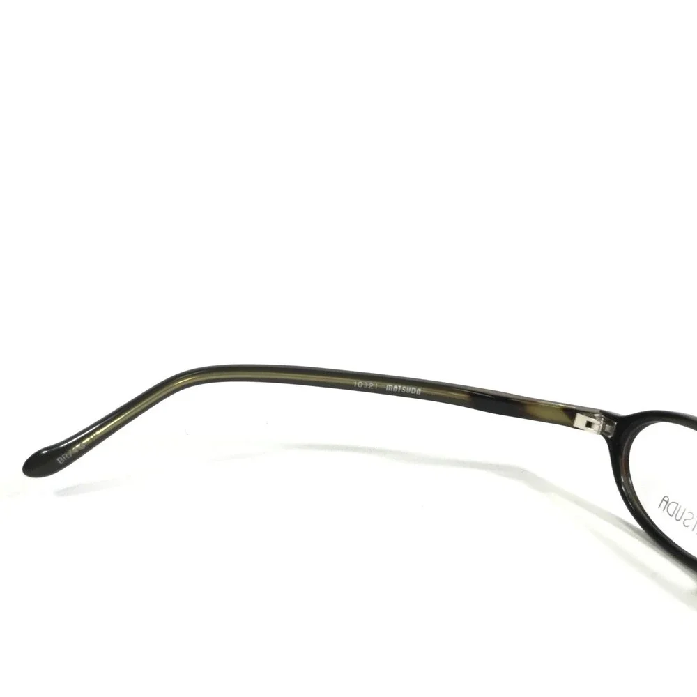 Matsuda Eyeglasses Frames 10321 BR/IG Brown Green Oval Horn Rim 48-16-138